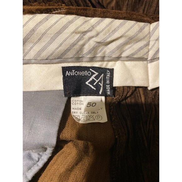Men's Antonello Za Corduroy Wide Leg Trousers Size 50 Made In Italy - Picture 9 of 12